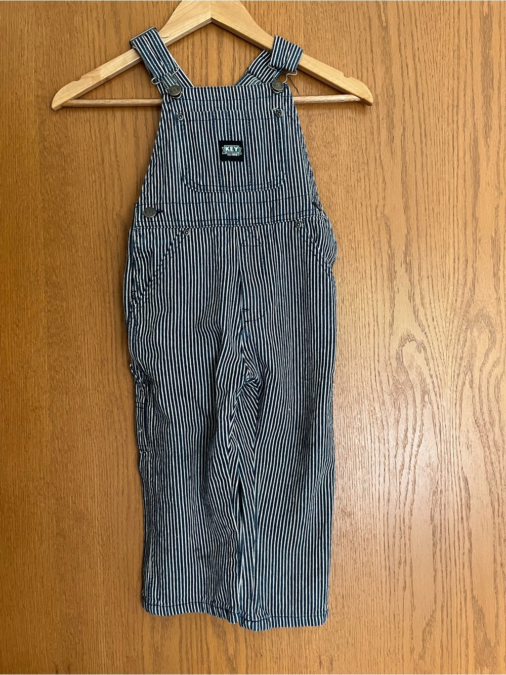 KEY Apparel Striped Bib Overalls